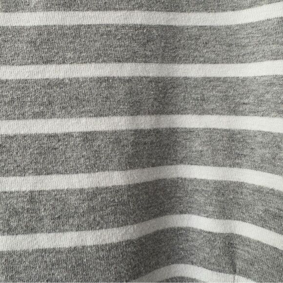 J. Crew Striped Gray White Casual Ruffle sleeves Shirt Dress, Size L - Picture 5 of 8